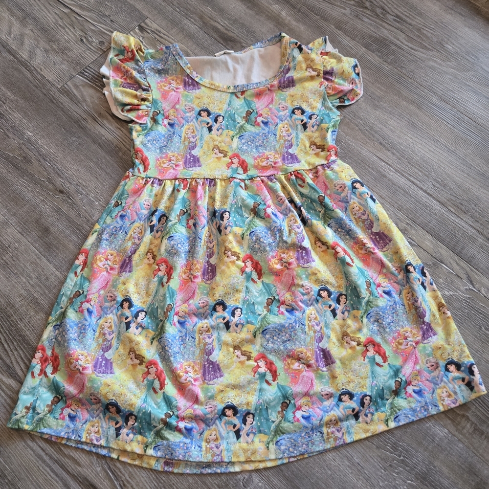 5-6 Girls' Multi-Color Disney Princess Print Dress